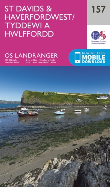 LR-157  St.Davids + Haverfordwest | topografische wandelkaart 9780319262559  Ordnance Survey Landranger Maps 1:50.000  Wandelkaarten Zuid-Wales, Pembrokeshire, Brecon Beacons