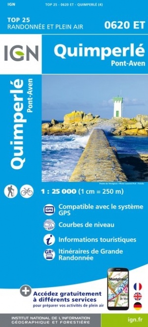 wandelkaart 0620ET Quimperlé, Pont-Aven, Tregunc 1:25.000 9782758542568  IGN IGN 25 Bretagne  Wandelkaarten Bretagne