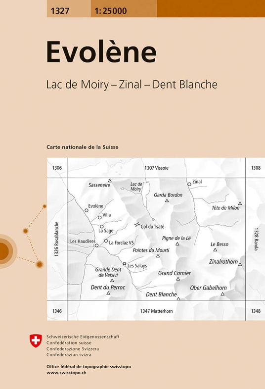 topografische wandelkaart CH-1327  Evolène [2018] 9783302013275  Bundesamt / Swisstopo LKS 1:25.000 Wallis  Wandelkaarten Unterwallis