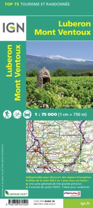 TSQ-34 Luberon - Mont-Ventoux | IGN overzichts- en wandelkaart 9782758549765  IGN TOP 75  Landkaarten en wegenkaarten, Wandelkaarten Provence, Marseille, Camargue