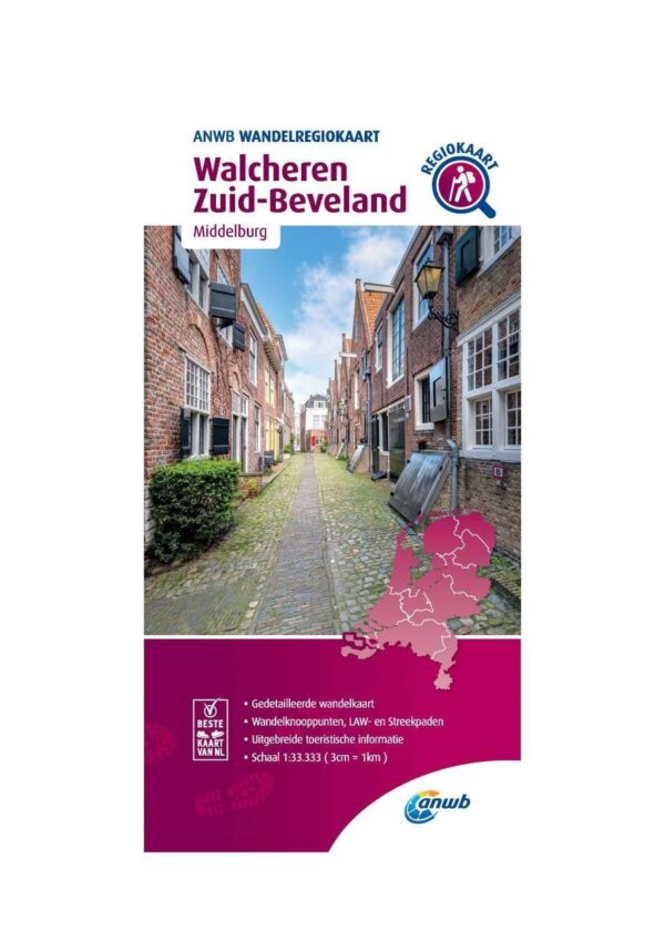 WRK-31 Walcheren, Zuid-Beveland | ANWB wandelkaart 1:33.333 9789018046651  ANWB Wandelregiokaarten 1:33.333  Wandelkaarten Zeeland