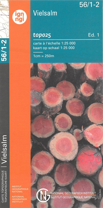 NGI-56/1-2  Vielsalm-Recht | topografische wandelkaart 1:25.000 9789462352391  Nationaal Geografisch Instituut NGI Wallonië 1:25.000  Wandelkaarten Wallonië (Ardennen)