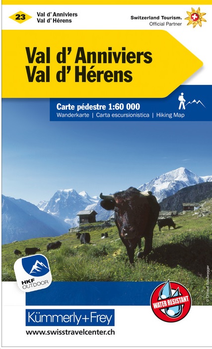 KFW-23  Val d'Anniviers, Montana | wandelkaart / overzichtskaart 9783259022238  Kümmerly & Frey KFW 1:60.000  Wandelkaarten Unterwallis