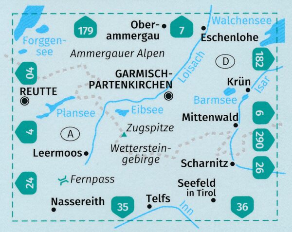 Kompass wandelkaart KP-5 Wettersteingebirge, Zugspitze 9783991212171  Kompass Wandelkaarten Kompass Oberbayern  Wandelkaarten Beierse Alpen