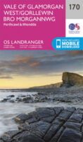 LR-170  Vale of Glamorgan | topografische wandelkaart 9780319262689  Ordnance Survey Landranger Maps 1:50.000  Wandelkaarten Zuid-Wales, Pembrokeshire, Brecon Beacons