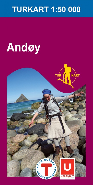 DNT-2724  Andøy (Andoya) | topografische wandelkaart 1:50.000 7046660027240  Nordeca Turkart Norge 1:50.000  Wandelkaarten Lofoten en Vesterålen