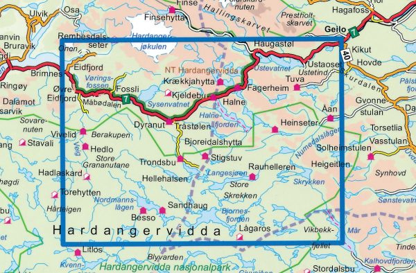 NO-3006  Hardangervidda | topografische wandelkaart 1:50.000 7046660030066  Nordeca Topo 3000  Wandelkaarten Zuid-Noorwegen