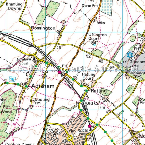 LR-179  Canterbury & East Kent | topografische wandelkaart 9780319262771  Ordnance Survey Landranger Maps 1:50.000  Wandelkaarten Zuidoost-Engeland