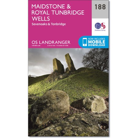 LR-188  Maidstone, The Weald of Kent | topografische wandelkaart 9780319262863  Ordnance Survey Landranger Maps 1:50.000  Wandelkaarten Zuidoost-Engeland