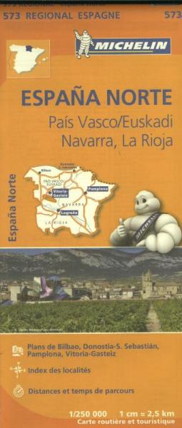 573  España Norte | Michelin wegenkaart, autokaart 1:250.000 9782067184176  Michelin Michelin Spanje Regionaal  Landkaarten en wegenkaarten Baskenland, Navarra, Rioja