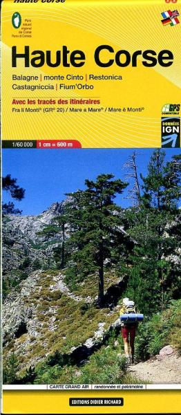 wandelkaart LB-08  Haute Corse (Corsica-noord) | Didier Richard 1:60.000 9782723476713  Libris Éditions Didier Richard  Wandelkaarten Corsica