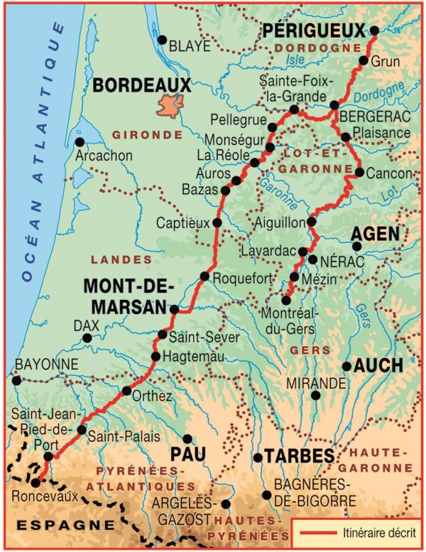 TG-6543 Sentier de Saint-Jacques: Périgueux - Roncevaux * 9782751406935  FFRP topoguides à grande randonnée  Santiago de Compostela, Wandelgidsen Zuidwest-Frankrijk