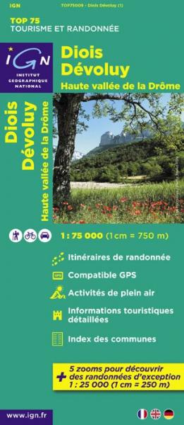 TSQ-09 Diois, Devoluy, Haute Vallée de la Drôme | IGN overzichts- en wandelkaart 9782758526544  IGN TOP 75  Wandelkaarten Ardèche, Drôme, Écrins, Queyras, Hautes Alpes