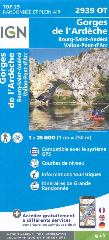 wandelkaart 2939OT Gorges de l'Ardèche 1:25.000 9782758542827  IGN IGN 25 Ardèche / Drôme  Wandelkaarten Ardèche, Drôme