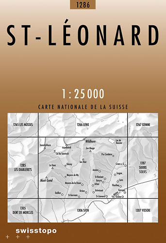 topografische wandelkaart CH-1286  Saint-Léonard [2018] 9783302012865  Bundesamt / Swisstopo LKS 1:25.000 Wallis  Wandelkaarten Unterwallis