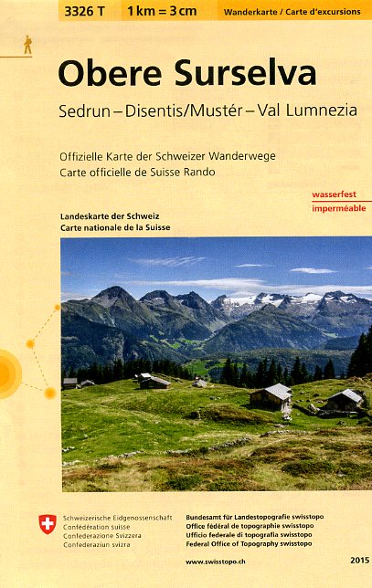 3326T Obere Surselva | wandelkaart 1:33.333 9783302333267  Bundesamt / Swisstopo Wanderkarten 1:33.333  Wandelkaarten Graubünden