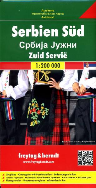 Serbien Süd (Servie Zuid) | autokaart, wegenkaart 1:200.000 9783707912784  Freytag & Berndt   Landkaarten en wegenkaarten Servië, Bosnië-Hercegovina, Kosovo