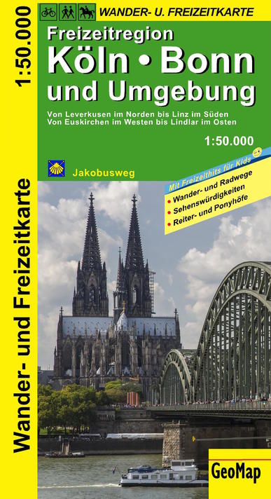 Köln, Bonn und Umgebung  wandelkaart 1:50.000 (44096) 9783959650021  GeoMap   Wandelkaarten Aken, Keulen en Bonn